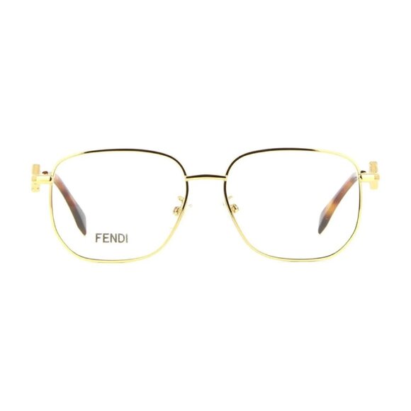 NEW FENDI EYEGLASSES,  AUTHENTIC GOLD SQUARE WOMEN EYEWEAR FENDI - Picture 2 of 3